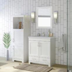 MagickWoods Elements Staverton 18-1/2"W X 15-1/8"D X 60"H White Linen Cabinet 23 MagickWoods Elements Staverton 18-1/2"W X 15-1/8"D X 60"H White Linen Cabinet -Alliee Bath And Faucet Shop 31037 scene3 mw 1800x1800