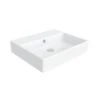 WS Bath Collections Simple 50.40B Wall Mount / Vessel Bathroom Sink In Ceramic White Without Faucet Hole