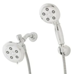 3-spray 4.5 In. High PressureDual Shower Head And Handheld Shower Head In Polished Chrome
