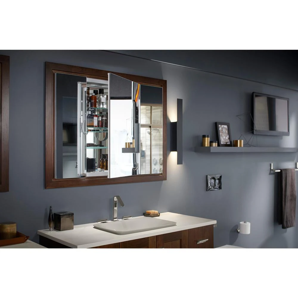 Verdera 40 In. W X 30 In. H Recessed Medicine Cabinet In Anodized Aluminum 9 Verdera 40 In. W X 30 In. H Recessed Medicine Cabinet In Anodized Aluminum - Image 7