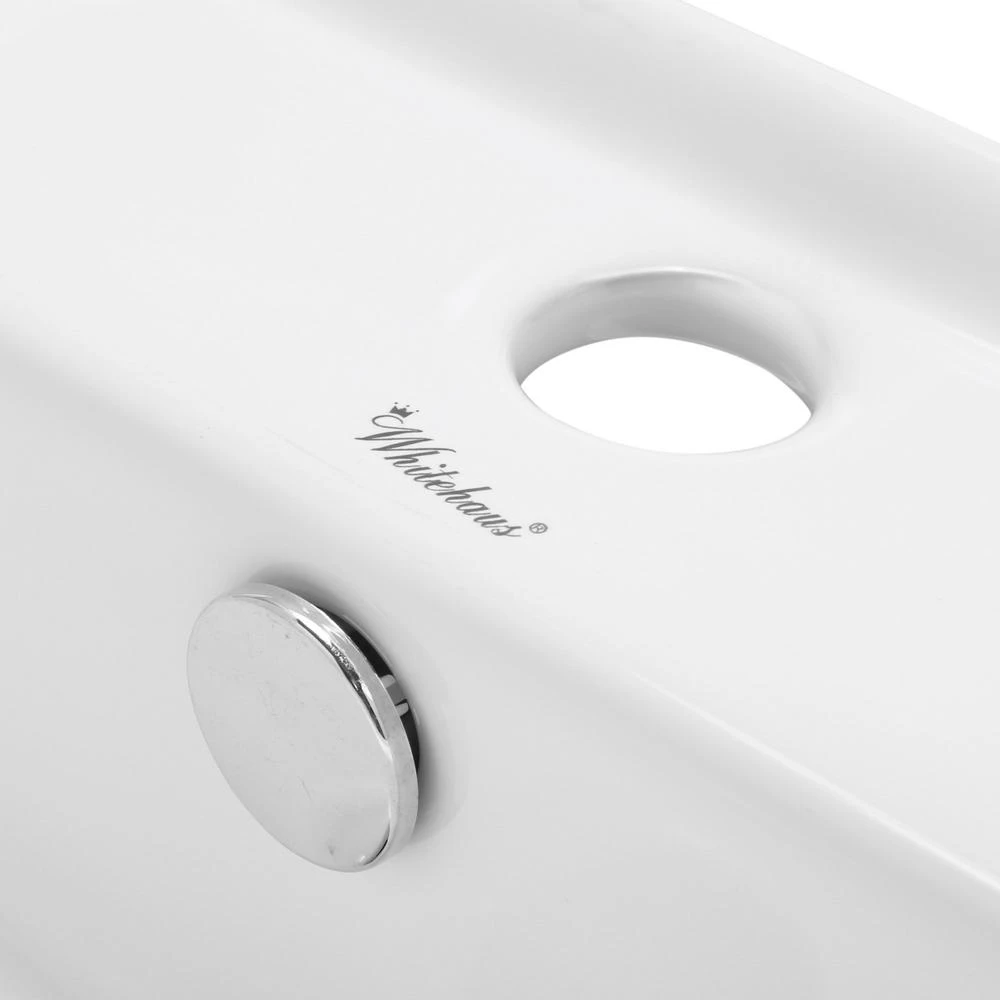 Whitehaus Collection Isabella Collection Wall-Mounted Bathroom Sink In White 4 Whitehaus Collection Isabella Collection Wall-Mounted Bathroom Sink In White - Image 2