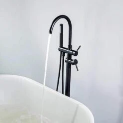 2-Handle Floor-Mount Roman Tub Faucet With Hand Shower In Matte Black -Alliee Bath And Faucet Shop 36d20ffebe0ba5a4caf115d517fc7c44 1800x1800