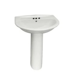 Barclay Products Karla 24 In. Pedestal Combo Bathroom Sink With 1 Faucet Hole In White -Alliee Bath And Faucet Shop 36e3109962aa1fe629d239996444282b 1800x1800
