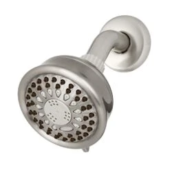 5-Spray 3.8 In. Single Wall Mount Low Flow Fixed Shower Head In Brushed Nickel