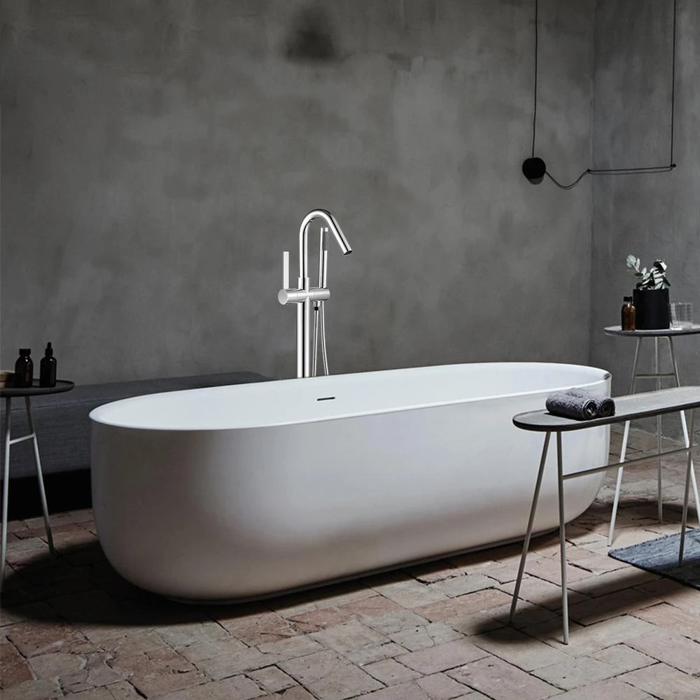 40 In. H X 11 In. W Single Handle Claw Foot Tub Faucet With Hand Shower In Polished Chrome 7 40 In. H X 11 In. W Single Handle Claw Foot Tub Faucet With Hand Shower In Polished Chrome - Image 5