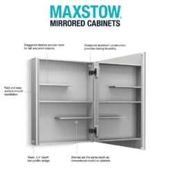 Maxstow 20 In. X 24 In. Frameless Surface-Mount Aluminum Medicine Cabinet -Alliee Bath And Faucet Shop 399f84c4e7cc4a018a1ec6e85617de97 1800x1800