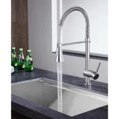 Carriage Single Handle Standard Kitchen Faucet In Brushed Nickel -Alliee Bath And Faucet Shop 3a2616e824c7718e385cf4d6a120c1f0 1800x1800