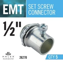 1/2 In. Electrical Metallic Tube (EMT) Set-Screw Connectors (5-Pack) 9 1/2 In. Electrical Metallic Tube (EMT) Set-Screw Connectors (5-Pack) -Alliee Bath And Faucet Shop 3d3e3ec86024fb021d8dcadd5d83943f 1800x1800