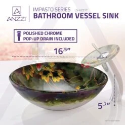 ANZZI Impasto Series Vessel Sink In Hand Painted Mural With Matching Chrome Waterfall Faucet -Alliee Bath And Faucet Shop 3de4b63b29ecb0cfd5e3c9c1b1dbf91a 1800x1800