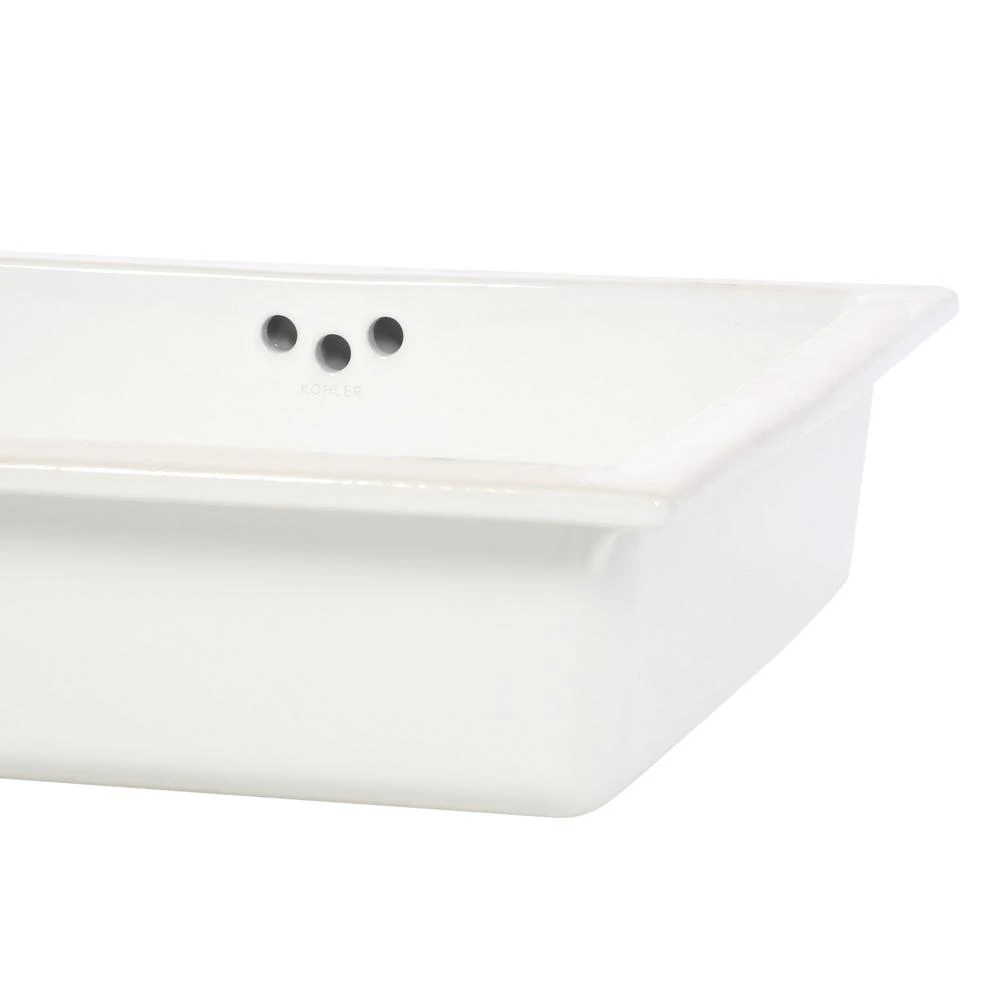 KOHLER Kathryn Vitreous China Undermount Bathroom Sink In White With Overflow Drain 7 KOHLER Kathryn Vitreous China Undermount Bathroom Sink In White With Overflow Drain - Image 5