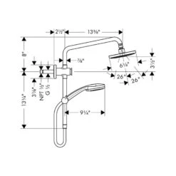Hansgrohe Hansgrohe-General Brushed Nickel 1-Spray Rain Dual Shower Head 2-GPM (7.6-LPM)