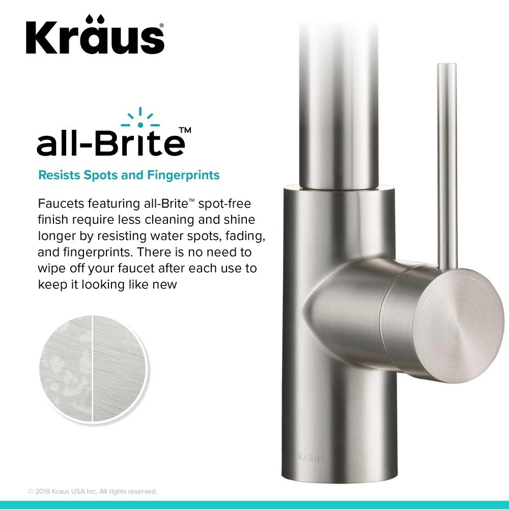 Oletto Single-Handle Pull-Down Sprayer Kitchen Faucet In All-Brite Spot-Free Stainless Steel 7 Oletto Single-Handle Pull-Down Sprayer Kitchen Faucet In All-Brite Spot-Free Stainless Steel - Image 5