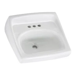 American Standard Lucerne Wall Hung Bathroom Sink In White With 4 In. Faucet Holes And Less Overflow