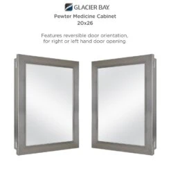 20 In. X 26 In. Recessed Or Surface Mount Framed Medicine Cabinet In Pewter -Alliee Bath And Faucet Shop 40e610326358d3f50ec1e992cc25ed6e 1800x1800