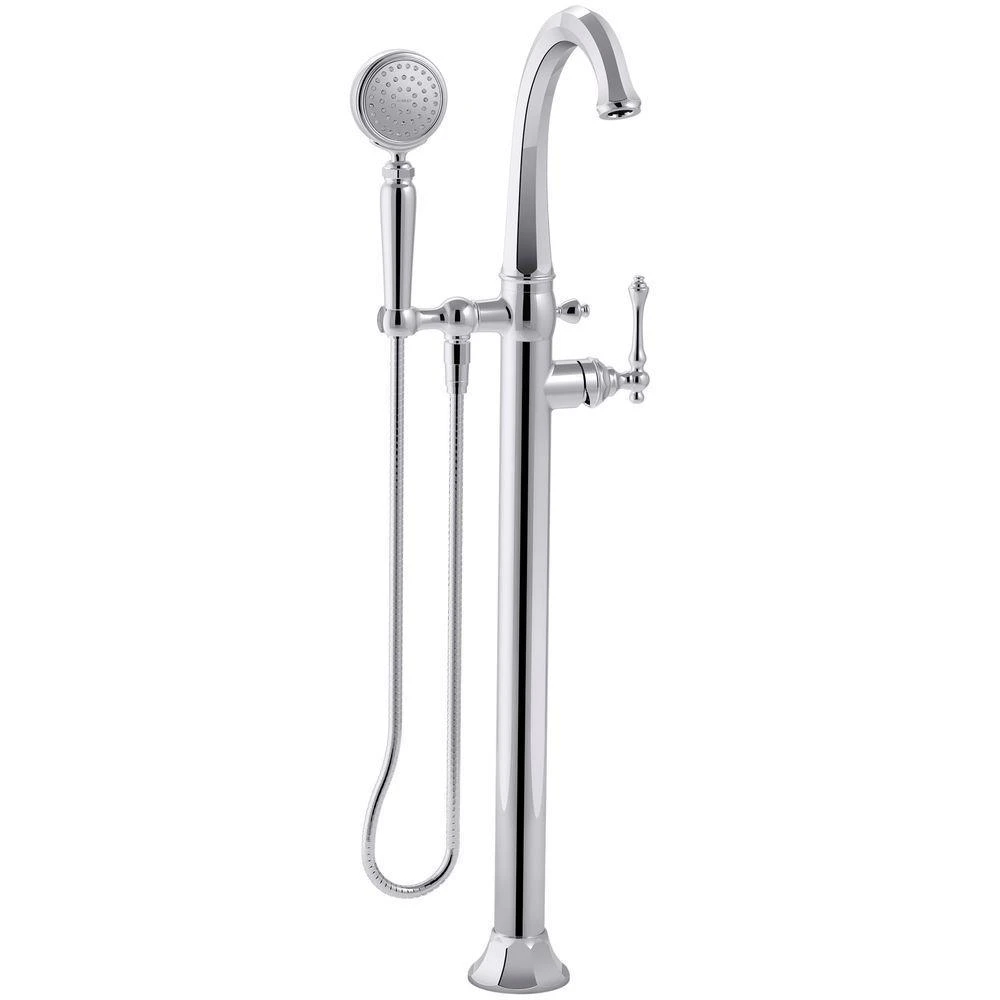 Kelston 1-Handle Floor Mount Bath Filler With Hand Shower In Vibrant Brushed Nickel 4 Kelston 1-Handle Floor Mount Bath Filler With Hand Shower In Vibrant Brushed Nickel - Image 2