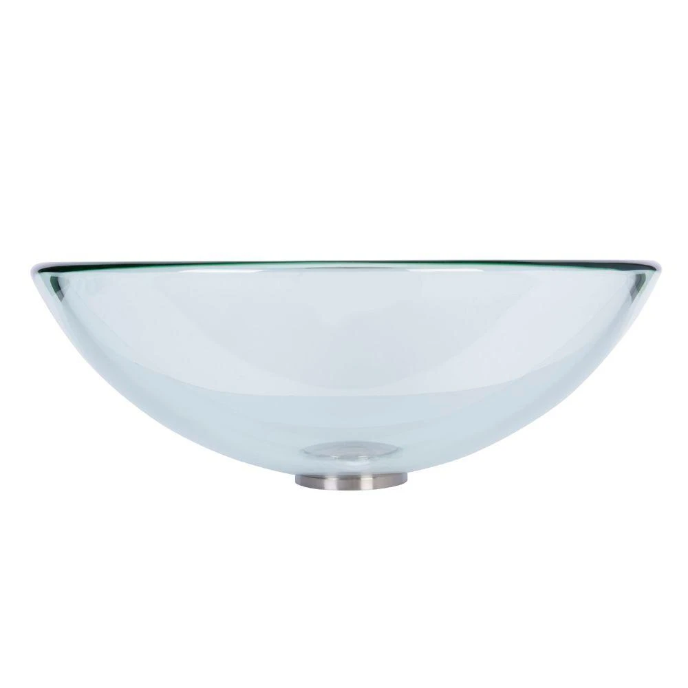 VIGO Clear Crystalline Handmade Countertop Glass Round Vessel Bathroom Sink In Iridescent 11 VIGO Clear Crystalline Handmade Countertop Glass Round Vessel Bathroom Sink In Iridescent - Image 9