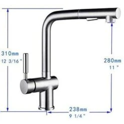Single-Handle Pull Out Sprayer Kitchen Faucet In Brushed Nickel -Alliee Bath And Faucet Shop 420ad306261efbe6c2644d8feffe4f06 1800x1800