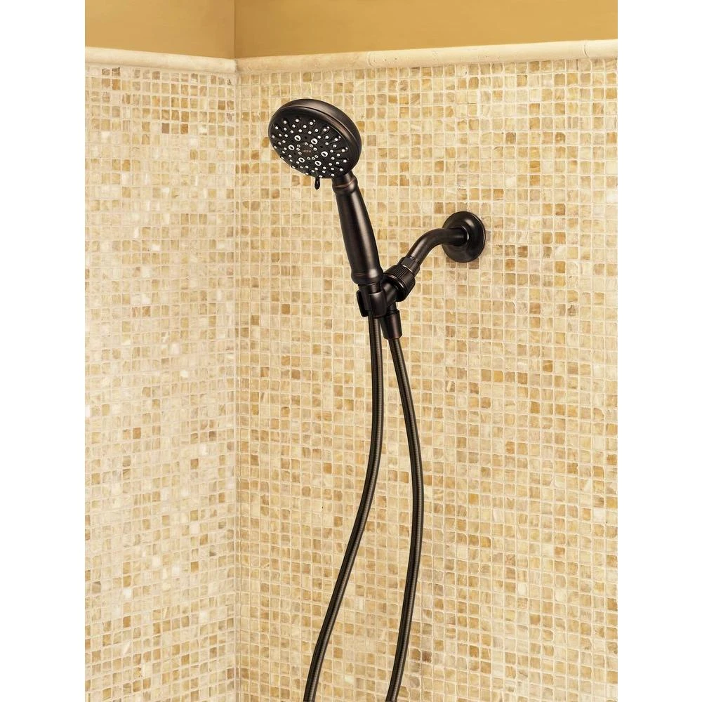 Banbury 5-Spray 4 In. Single Wall Mount Handheld Adjustable Shower Head In Mediterranean Bronze 4 Banbury 5-Spray 4 In. Single Wall Mount Handheld Adjustable Shower Head In Mediterranean Bronze - Image 2
