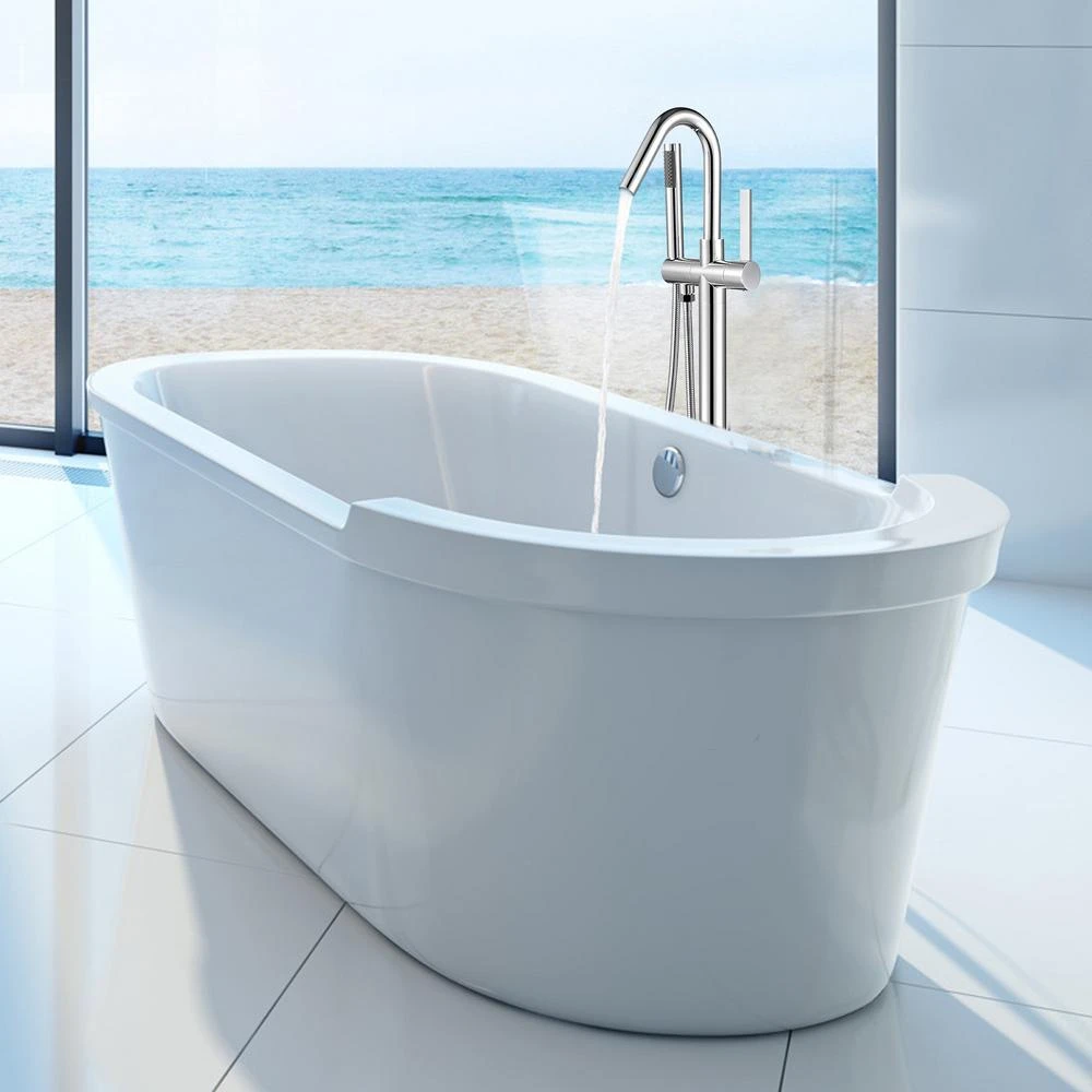 40 In. H X 11 In. W Single Handle Claw Foot Tub Faucet With Hand Shower In Polished Chrome 9 40 In. H X 11 In. W Single Handle Claw Foot Tub Faucet With Hand Shower In Polished Chrome - Image 7