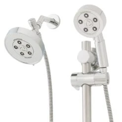 3-spray 4.75 In. Dual Shower Head And Handheld Shower Head In Polished Chrome