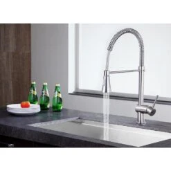 Carriage Single Handle Standard Kitchen Faucet In Brushed Nickel -Alliee Bath And Faucet Shop 45bd2bed7176a4e210399fb324e97920 1800x1800