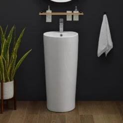 Swiss Madison Monaco Circular Basin Pedestal Sink In Glossy White -Alliee Bath And Faucet Shop 46b3c2441eeb1af01c006e7a05185f08 1800x1800