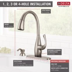 Dominic Single-Handle Pull-Down Sprayer Kitchen Faucet With Touch2O & ShieldSpray Technology In SpotShield Stainless -Alliee Bath And Faucet Shop 46bc2e5ac729597477cbe623f33d901f 1800x1800