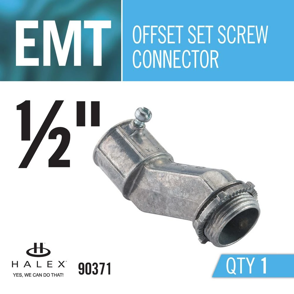 1/2 In. Electrical Metallic Tube (EMT) EMT-to-Box Offset Set-Screw Connector 6 1/2 In. Electrical Metallic Tube (EMT) EMT-to-Box Offset Set-Screw Connector - Image 4