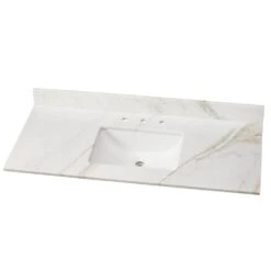 49 In. W Marble Vanity Top In Arabescato Venato