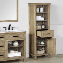 Ove Decors Riverland 22''W X 16"D X 65"H Antique Oak Linen Cabinet -Alliee Bath And Faucet Shop 4838074 P ALT2 1800x1800