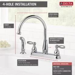 Foundations 2-Handle Standard Kitchen Faucet With Side Sprayer In Chrome -Alliee Bath And Faucet Shop 4858cb644b2afd03d69e8a3309669e39 1800x1800