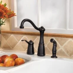 Marielle Single-Handle Side Sprayer Kitchen Faucet In Tuscan Bronze -Alliee Bath And Faucet Shop 48700973bd7ccbbd31832f016b884c75 1800x1800