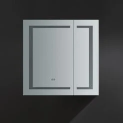 Spazio 30 In. W X 30 In. H Recessed Or Surface Mount Medicine Cabinet With LED Lighting And Mirror Defogger -Alliee Bath And Faucet Shop 4c2de30ad8f30cbf986ea9ed2db2596b 1800x1800