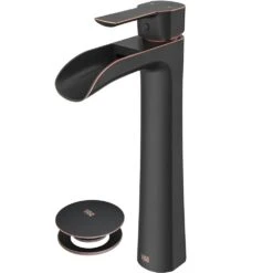 Niko Single Hole Single-Handle Vessel Bathroom Faucet In Antique Rubbed Bronze With Pop-Up