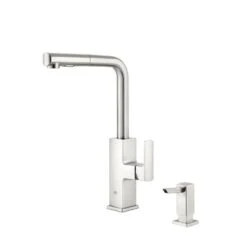 Tallinn Single-Handle Pull-Out Sprayer Kitchen Faucet With Soap Dispenser In StarLight Chrome -Alliee Bath And Faucet Shop 515112fbbb7ff3a4f0eb3cf7d11fadb9 1800x1800