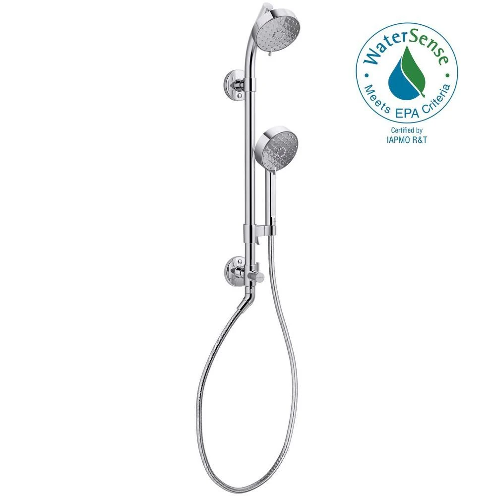 HydroRail-S Shower Column Kit With Awaken Multi-Function Shower Head, Hand Shower And Hose, 2.0 GPM (Valve Not Included) 9 HydroRail-S Shower Column Kit With Awaken Multi-Function Shower Head, Hand Shower And Hose, 2.0 GPM (Valve Not Included) - Image 7