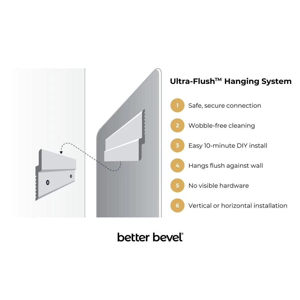 30 In. X 40 In. Frameless Beveled Edge Copper-Free Rectangle Bathroom Vanity Mirror 6 30 In. X 40 In. Frameless Beveled Edge Copper-Free Rectangle Bathroom Vanity Mirror - Image 4