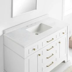 Melpark 48 In. W X 22 In. D Bath Vanity In White With Cultured Marble Vanity Top In White With White Sink -Alliee Bath And Faucet Shop 55b798780ceca213c95af3853121bea2 1800x1800