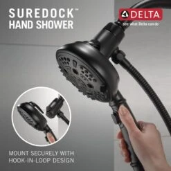 SureDock 7-Spray 5 In. Single Wall Mount Handheld H2Okinetic Shower Head In Matte Black -Alliee Bath And Faucet Shop 55c9a8839ee165aff0d7b612a1164174 1800x1800