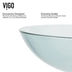 VIGO Clear Crystalline Handmade Countertop Glass Round Vessel Bathroom Sink In Iridescent 18 VIGO Clear Crystalline Handmade Countertop Glass Round Vessel Bathroom Sink In Iridescent -Alliee Bath And Faucet Shop 566bbaf2781a3e46055057f7e1046446 1800x1800