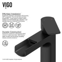 VIGO Sottile Glass Vessel Bathroom Sink In Black With Amada Faucet In Matte Black -Alliee Bath And Faucet Shop 566e97179956a46282d74d13ed021245 1800x1800