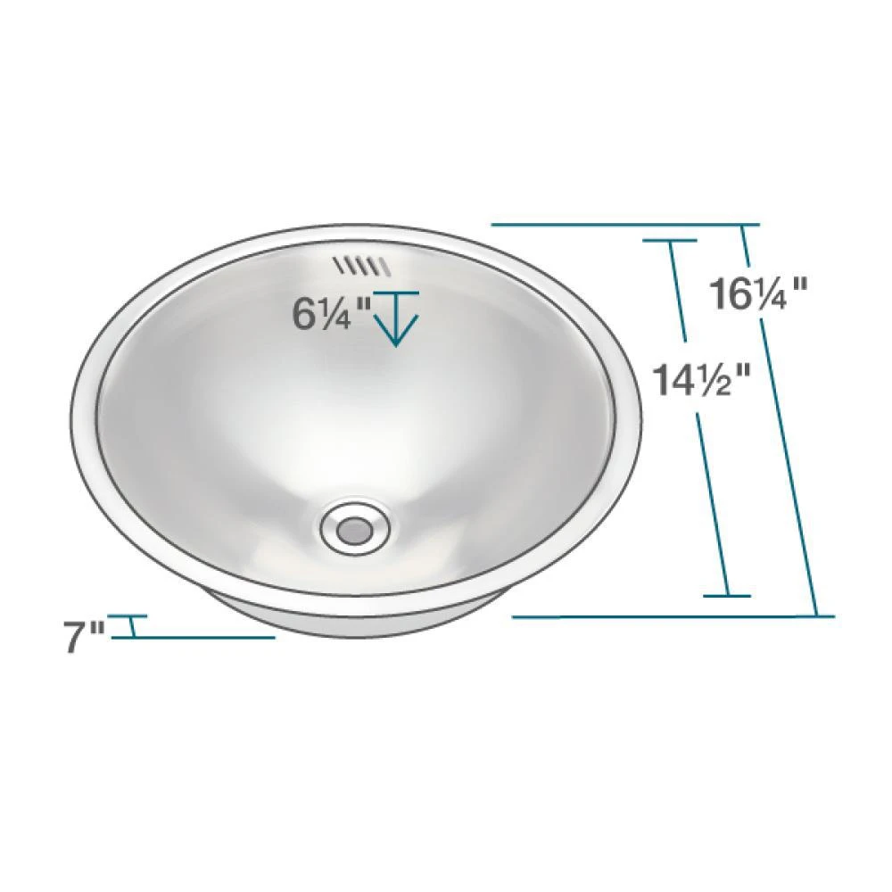 MR Direct Dual-Mount Bathroom Sink In Stainless Steel 5 MR Direct Dual-Mount Bathroom Sink In Stainless Steel - Image 3