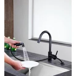 Farnese Single-Handle Standard Kitchen Faucet With Side Sprayer In Oil Rubbed Bronze 20 Farnese Single-Handle Standard Kitchen Faucet With Side Sprayer In Oil Rubbed Bronze -Alliee Bath And Faucet Shop 56ec1749833c8a325e5a2ef5cfa34383 1800x1800