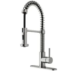 Edison Single-Handle Pull-Down Sprayer Kitchen Faucet With Deck Plate In Matte Black 15 Edison Single-Handle Pull-Down Sprayer Kitchen Faucet With Deck Plate In Matte Black -Alliee Bath And Faucet Shop 59153f9a85b108fd0cd581ccfd56047f 1800x1800