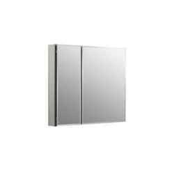 30 In. W X 26 In. H Two-Door Recessed Or Surface Mount Medicine Cabinet In Silver Aluminum