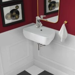 Swiss Madison Plaisir 18 In. X 11 In. Ceramic Wall Hung Vessel Sink With Left Side Faucet Mount In White