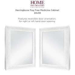 24 In. X 30 In. Fog Free Recessed Or Surface Mount Herringbone Medicine Cabinet -Alliee Bath And Faucet Shop 5efcd54a96be86e76df1de02792078c9 1800x1800