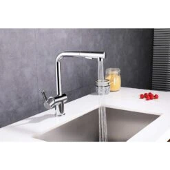 Single-Handle Pull Out Sprayer Kitchen Faucet In Brushed Nickel -Alliee Bath And Faucet Shop 5f3c1d1867c3df9b6fa3890eccaa181e 1800x1800
