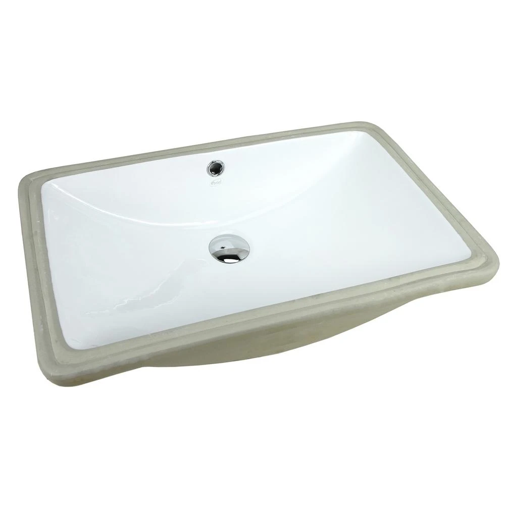 24 In. X 15-1/2 In. Rectrangle Undermount Vitreous Glazed Ceramic Lavatory Vanity Bathroom Sink Pure White 3 24 In. X 15-1/2 In. Rectrangle Undermount Vitreous Glazed Ceramic Lavatory Vanity Bathroom Sink Pure White