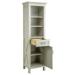 Foremost® Rayna 20"W X 15"D X 68"H Gray Linen Cabinet 14 Foremost® Rayna 20"W X 15"D X 68"H Gray Linen Cabinet -Alliee Bath And Faucet Shop 6050440 Angle Open 1 1800x1800